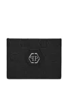 Philipp Plein Leather Cardholder In Black