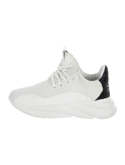 Pre-owned Philipp Plein Leather Graphic Print Chunky Sneakers In White