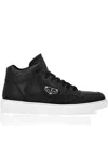 Philipp Plein Leather Hi-top Sneakers In Black