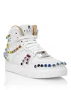 Philipp Plein Crystal-embellished High-top Sneakers In White
