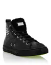 Philipp Plein Leather Hi-top Sneakers Shearling Lining Megastar In Multi
