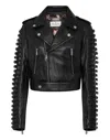 Philipp Plein Leather Jacket Crystal Skull In Black