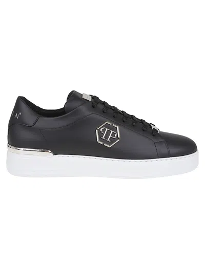 PHILIPP PLEIN LEATHER LO-TOP SNEAKER HEXAGON