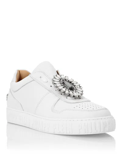 Philipp Plein Leather Lo-top Sneakers Brooches King Power In White