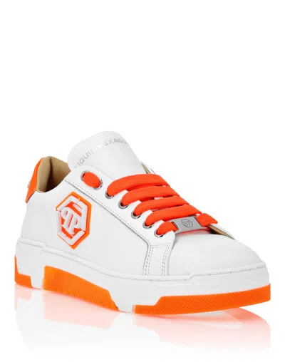 Philipp Plein Leather Lo-top Sneakers Hexagon