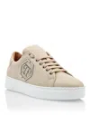 Philipp Plein Low-top Leather Sneakers In Beige