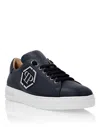 Philipp Plein Lo-top Sneakers Cocco Print Insert Hexagon In Blue