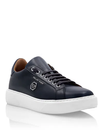 Philipp Plein Leather Lo-top Sneakers Hexagon In Black