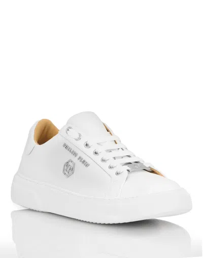Philipp Plein Leather Lo-top Sneakers Hexagon In White