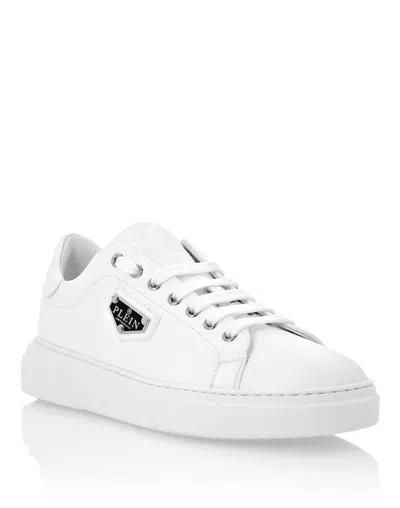 Philipp Plein Leather Lo-top Sneakers Iconic Plein In White