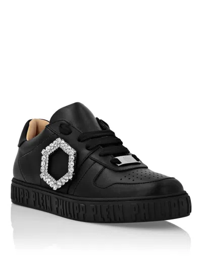 Philipp Plein Leather Lo-top Sneakers In Black