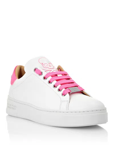 Philipp Plein Leather Lo-top Sneakers Networth In Multi