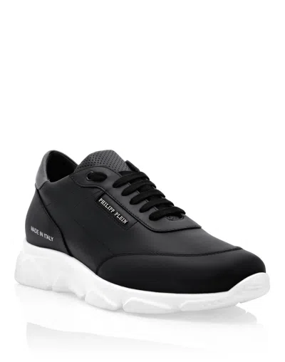 Philipp Plein Leather Lo-top Sneakers  Tm In Black