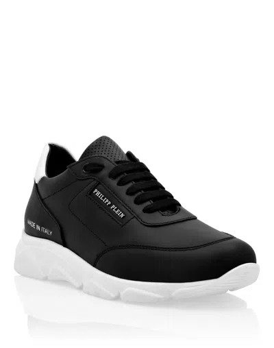 Philipp Plein Leather Lo-top Sneakers  Tm In Black