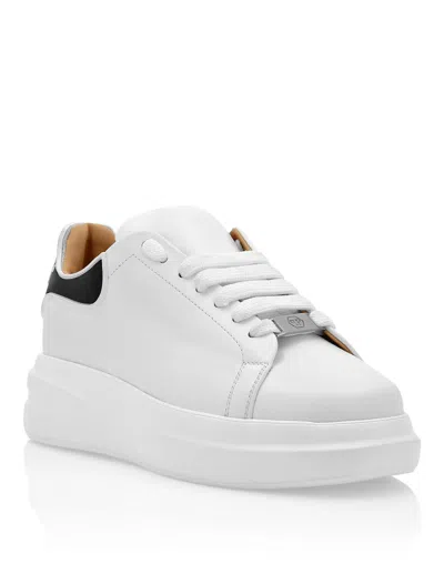 Philipp Plein Leather Lo-top Sneakers In White