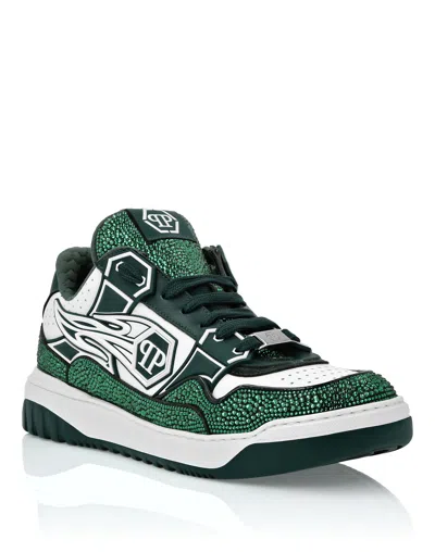 Philipp Plein Leather Low-top Sneakers Moon Walker In Multi