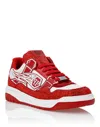 Philipp Plein Leather Low-top Sneakers Moon Walker In Red