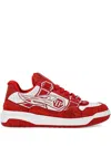 Philipp Plein Leather Low-top Sneakers In Red
