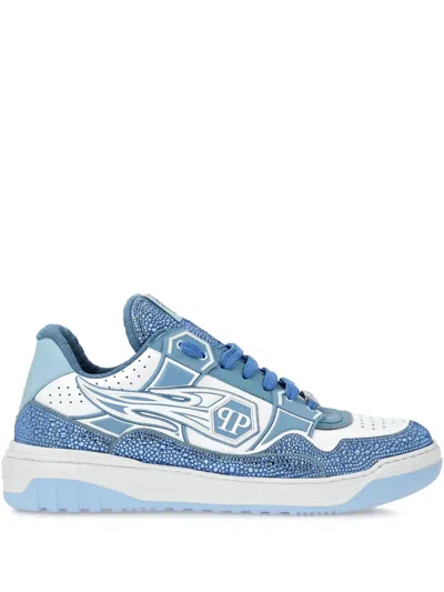 Philipp Plein Leather Low-top Sneakers In White