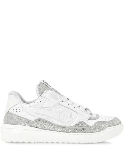 Philipp Plein Leather Low-top Sneakers In White