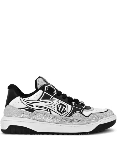 Philipp Plein Leather Low-top Sneakers In White
