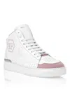 Philipp Plein Leather Mid-top Sneakers Hexagon