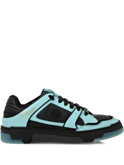 Philipp Plein Leather-panelled Sneakers In Black