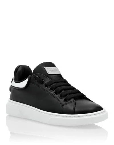 Philipp Plein Kids'  Leather Runner Big Bang Girl In Black