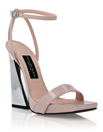 Philipp Plein Leather Sandals High Heels In Multi