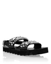 Philipp Plein Studded Leather Sandals In Black