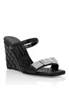 Philipp Plein Leather Sandals Wedge Matelassé Studs In Multi