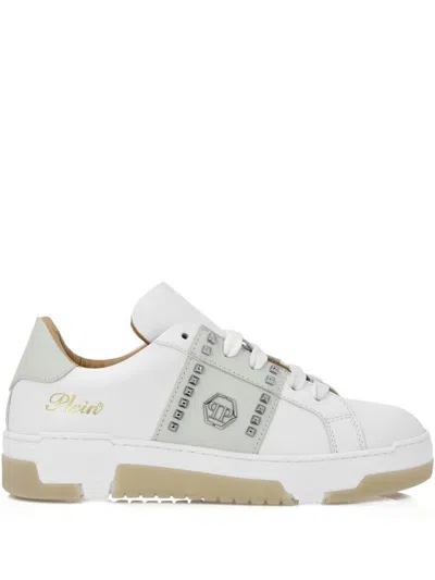 Philipp Plein Leather Sneakers In White