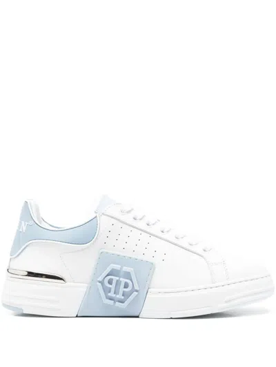 Philipp Plein Leather Sneakers In White