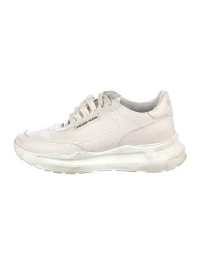 Pre-owned Philipp Plein Leather Sneakers In White