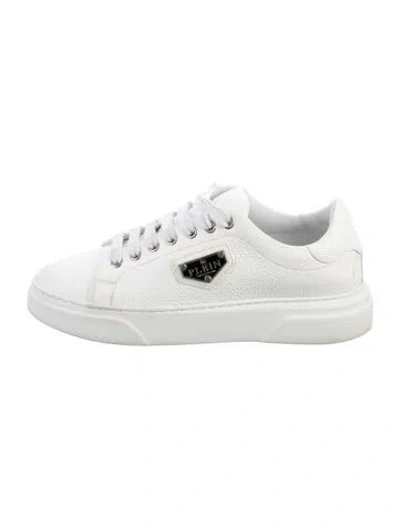 Pre-owned Philipp Plein Leather Sneakers In White