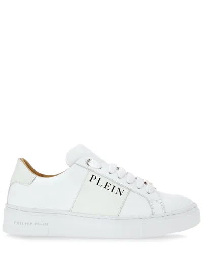 Philipp Plein Leather Sneakers In White