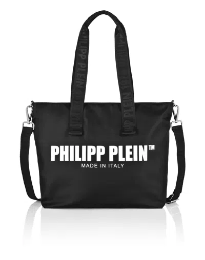 Philipp Plein Leather Tote Bag  Tm In Black