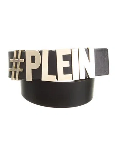 Pre-owned Philipp Plein Leather Waist Belt In Black