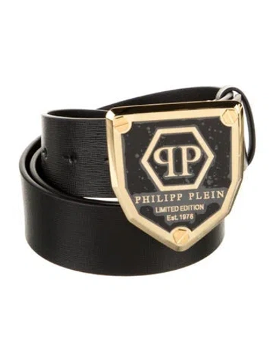 Pre-owned Philipp Plein Leather Waist Belt In Black