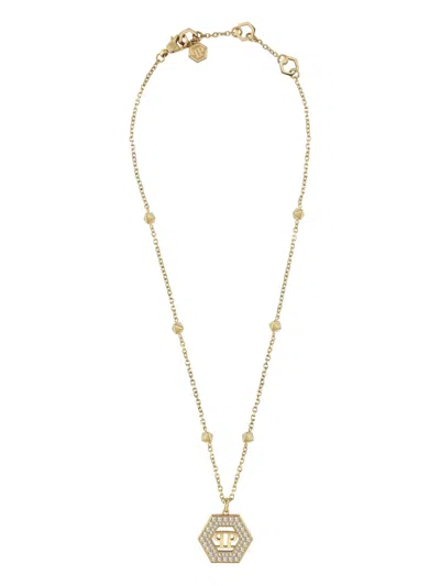 Philipp Plein Legacy Crystal-embellishment Necklace In Gold