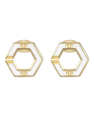 Philipp Plein Legacy Stud Earrings In Brown