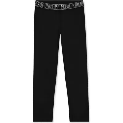 Philipp Plein Kids'  Leggings Girl In Black