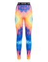 Philipp Plein Tie-dye Logo Leggings In Multi