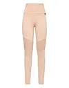 Philipp Plein Ribbed-panel Biker Leggings In Beige