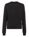 Philipp Plein Leisurewear Sweatshirt Ls Embroidery Signature In Black