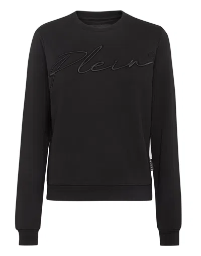 Philipp Plein Leisurewear Sweatshirt Ls Embroidery Signature In Black