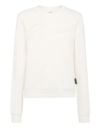 Philipp Plein Leisurewear Sweatshirt Ls Embroidery Signature In White
