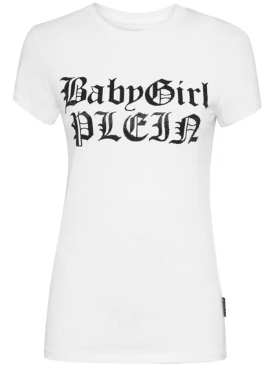 Philipp Plein Crystal-embellished Cotton T-shirt In White