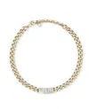 Philipp Plein Gold Chain Necklace With Crystals And Nameplate In Gold