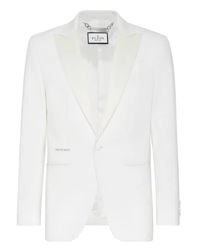 Philipp Plein Light Wool Blazer Lord Fit In White